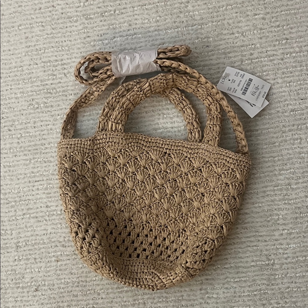 J. Crew Natural Woven Tote Bag